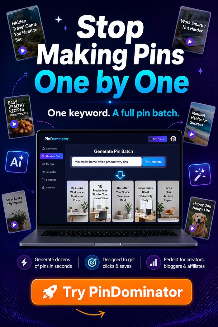 PinDominator promo pin — stop making pins one by one
