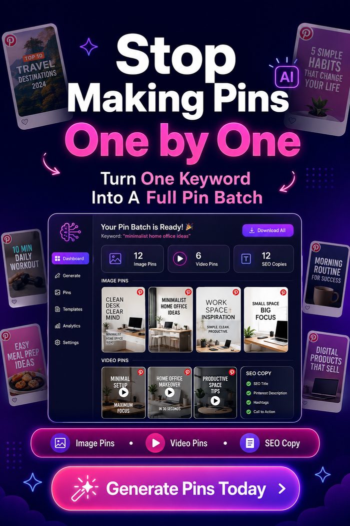PinDominator promo pin — stop making pins one by one, variant